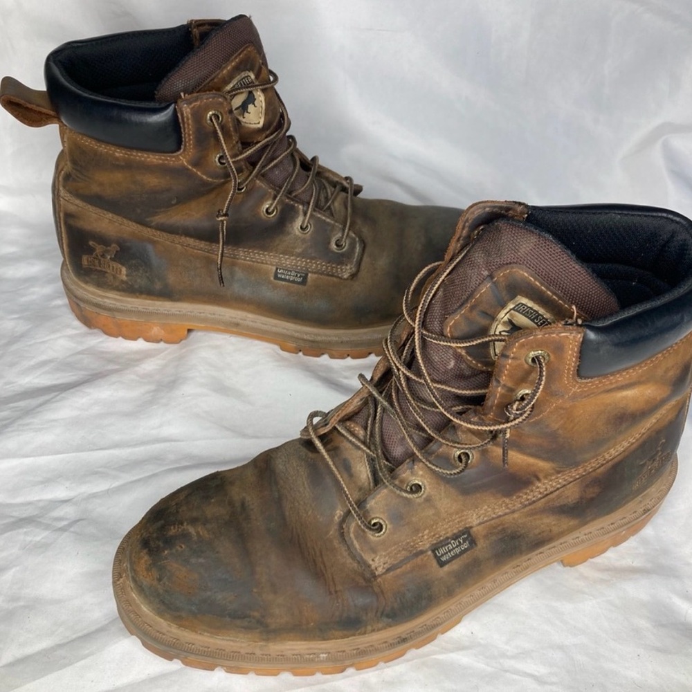 Irish Setter Men's 6-inch Waterproof Leather Safety Toe Boots Men’s Sz 11